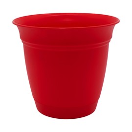 The HC Companies Eclipse Round Planter with Saucer - Outdoor & Indoor Plant Pot with Drainage Holes - Lightweight, UV-Resistant Plastic Pots for Plants, Flowers & Herbs (20" Red, Pack of 1)