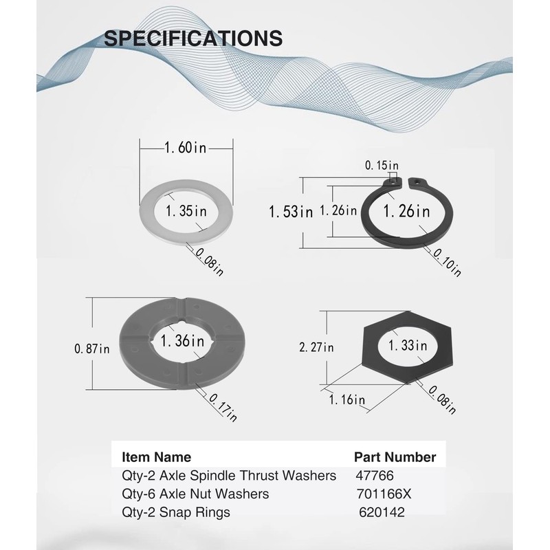 Thrust Washer Snap Ring Kit 50 60 Super Duty Compatible