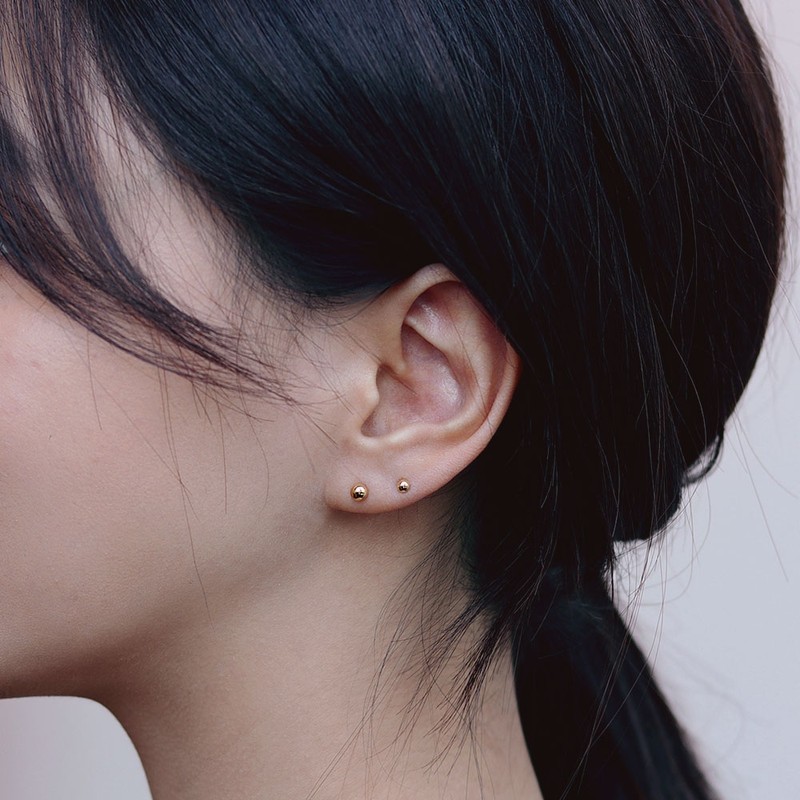 Gold&Deer 14K Goldfield Basic Basic Ball Earrings Size / 골드앤디어
