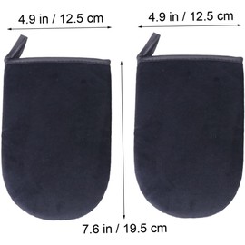 Garneck 2 piezas Guantes Aplicadores para Bronceado Sin Sol Mitones de Microfibra para Aplicar Crema Uniformemente para Color Negro