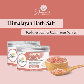 Skincare Sunday Himalayan Bath Salts – Pack of 2 | Infused with Minerals and Essential Oils - Invigorate | Exfoliate | Moisturize | Detoxify | Cleanse - Relaxing & unwinding Potion (Natural)
