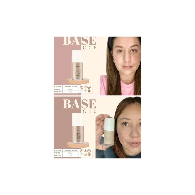 Vfx Pro Fundation Base De Maquillaje Liquida Buff 10