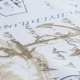 MVSUTA Under The Sea Seashell Blue Coastal Polyester Fabric Beach Lighthouse Modern Shower Curtain,Ocean Printed Navy Starfish Waterproof Farmhouse Bathroom Curtains,72" W x 72" L