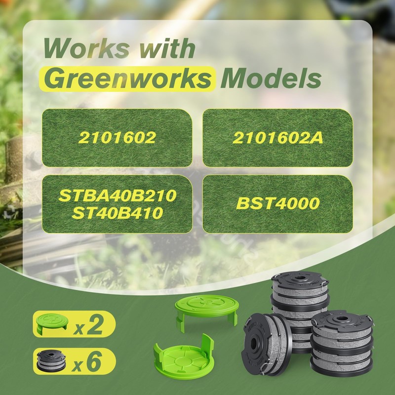 YWTESCH YWTESCH 8 Pack Weed Wacker String Fit for Greenworks