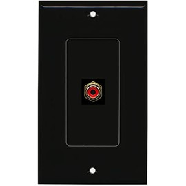 RiteAV - 1 RCA Red for Subwoofer Audio Port Wall Plate Decorative - Black
