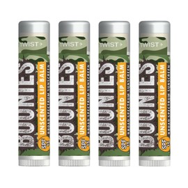 Boonies SPF 15 Lip Balm (.15oz) - Organic Moisturizing Sunscreen Lip Balm for All Skin Types, Eco-Friendly & Long-Lasting Protection (4 Count, Unflavored)