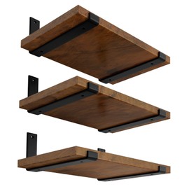 LEOPO 12 inch Shelf Brackets for DIY Floating Shelf, 6-Pack 1/5 inch Thick Heavy Duty Bracket, Fit for Home, Kitchen, Living Room, Bathroom, Bedroom,Garage,11.25” x 6” x 1.5”