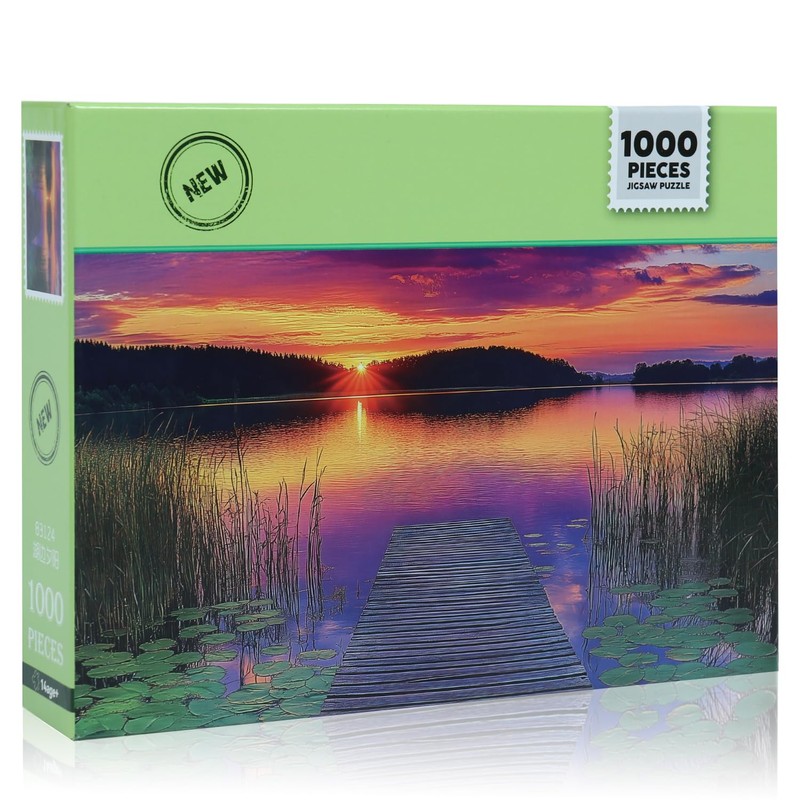 Sunset Lake Puzzle for Adults 1000 Piece Nature Landscape Lakeside