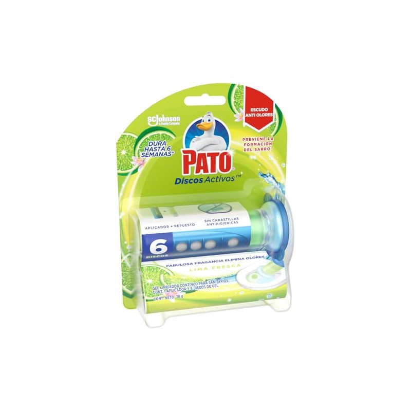 Pato Kit Discos Activos Gel Limpiador para Sanitarios, Lima Fresca