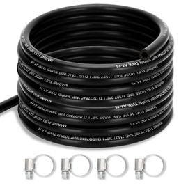 3/8" Marine Fuel Line Hose - 25 FT SAE J1527 Type A1-15 Rubber Fuel Line for Boats, Outboards & Marine Engines