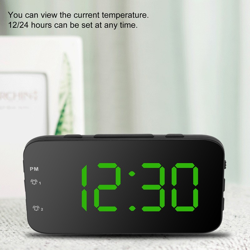 LED Digital Alarm Clock Portable Desk Clock with Snooze for