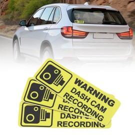 SING F LTD 10pcs Dashcam Warning Stickers PVC Warning Sticker 89x28mm Warning Dash Cam Recording Sticker Outside Car Video Camera Decal