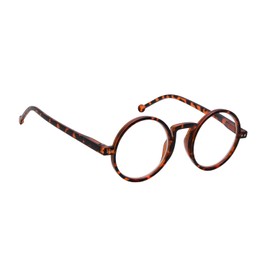 BLUELESS Oversized Round Reading Glasses Women Men Vintage Readers (Tortoise, 1.25)