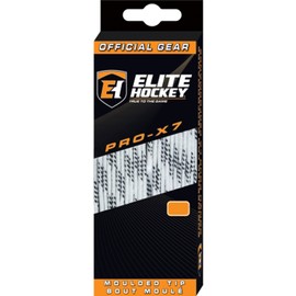 (270cm , White) - Elite Hockey PRO-X7 Wide Moulded Tip Cotton Hockey Skate Laces (Colour, Size Choice)
