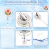 Jupwalz 4 Pcs Flower Badge Reel with Clear Badge Holder,