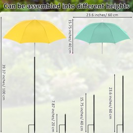 Sunnymove 2 Pack Plant Umbrellas for Outdoor Plants 24.8 Inch Garden Shade Cover Sun Protection Umbrella Space Saving Garden Umbrella Shade Canopy for Potted Plants Bed Flower Pot (Yellow,Green)