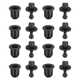 sourcing map Speaker Grill Guides Plastic Black Ball Socket Type Frame Box Body Fixing Snap Fastener Buckle 6.5mm x 10mm for Speaker Parts Accessories 8 Pairs