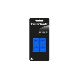 PowerGlide Snooker Pool & Billiard Cue Tip Chalk | Blue Felt Colour | 4 Cubes