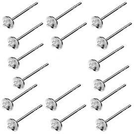 My-Bead 10 Pairs of Stud Earrings Pearl Shells 925 Sterling Silver Hypoallergenic Blanks for Beads Earrings DIY