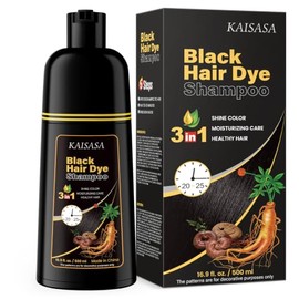 Meidu Champú Teñir Cabello Cubrir Canas Tinte Negro Natural Mujeres Hombres 500