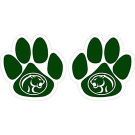 StickerTalk Mirrored Green Cougar Paw Vinyl Stickers, 1 Sheet of 2 Stickers, 2.75 inches by 2.75 inches Each