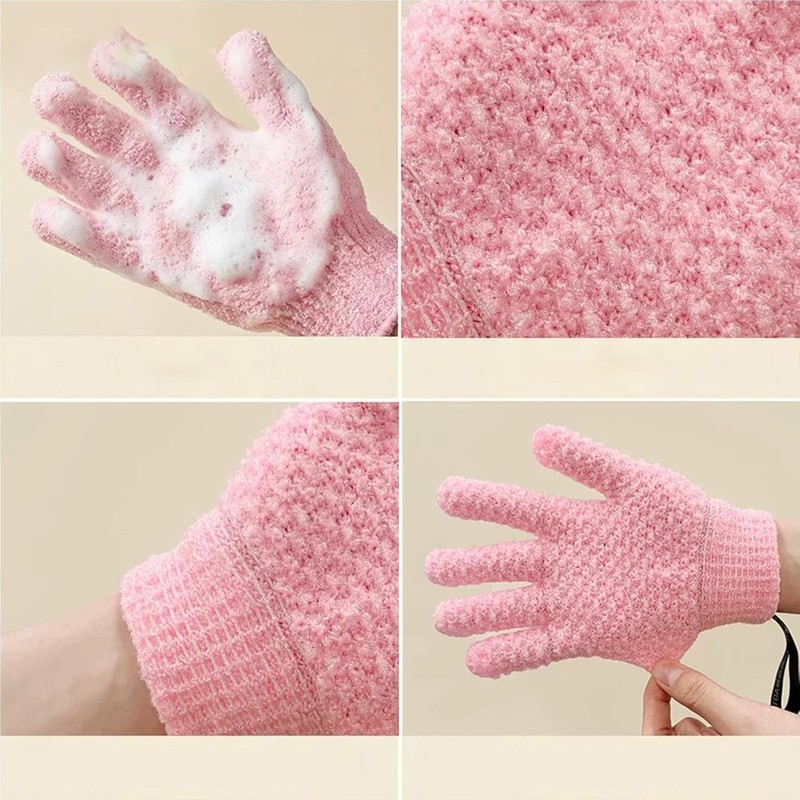 Guantes de ducha exfoliantes 3D – Limpieza profunda y piel