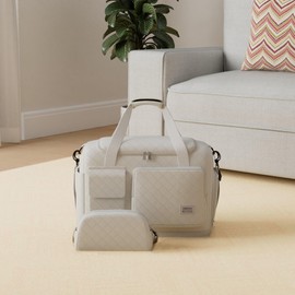 Weekender Travel Bag for Women with Shoe Compartment, Waterproof Extendable Travel Duffle Bag, Overnight Gym Tote Bag, Carry On Bag with Toiletry Bag