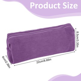 Hopton Cute Pencil Case, Corduroy Aesthetic Pencil Case for Girls Boys, Pen Pouch, Pencilcase,Simple Stationery Pen Case, Makeup Bag, Portable Pencil Pouch for Women Teenage College Exams -Purple