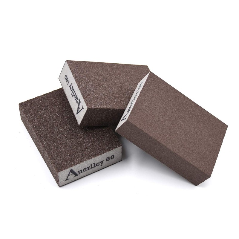 Sanding Sponge, Auerllcy 6 Pieces 60/80/100/120/180/220 Grit Sanding Blocks Assortment,