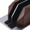 NIRVASH Walnut Wood Vertical Laptop Stand, Dual Slot Wooden Laptop