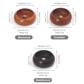 Incense Holder, Wooden Incense Burner, Wide Incense Holder for Sticker, Handmade Wood Tray for Home Décor, Meditation, Yoga (Crutches)