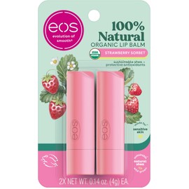 eos Organic Stick Lip Balm - Strawberry Sorbet Certified Organic & 100% Natural 0.14 oz.