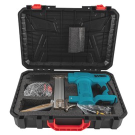 GMSLuu 2-in-1 Nail Gun,Battery Powered Cordless Nail Gun Nail Gun with Battery and Charger for Woodworking,Upholstery. (Blue)