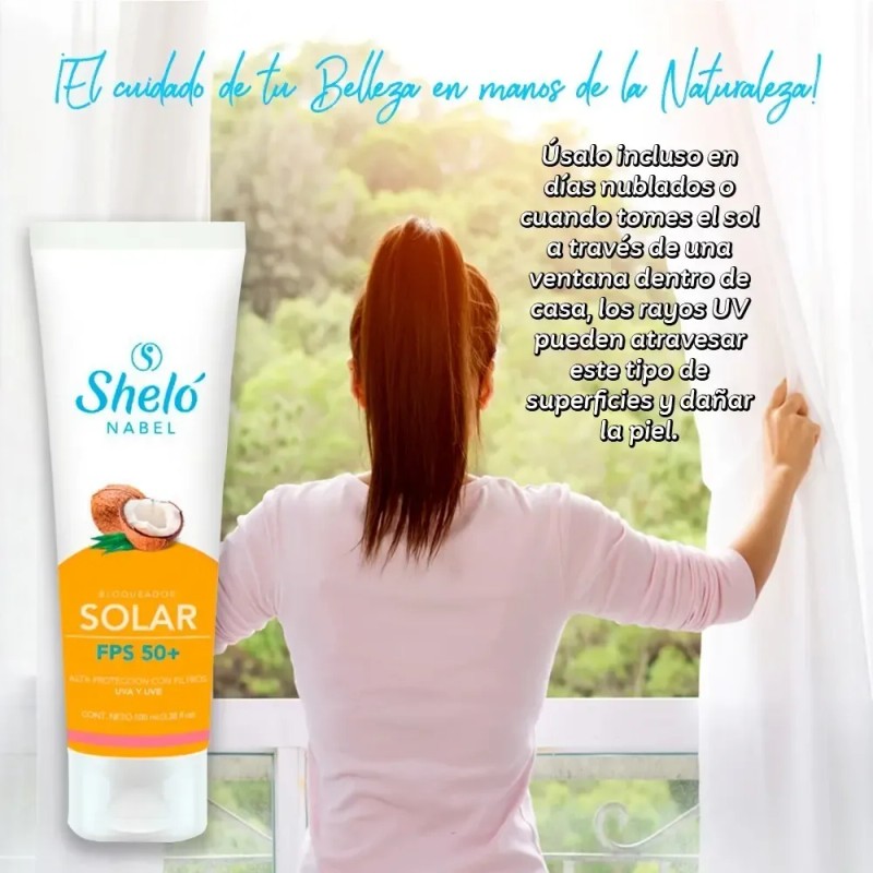 Bloqueador Solar Piel Grasa Fps 50 Biodegradable 100 Ml Coco