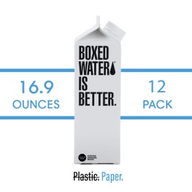 Boxed Water 16.9 oz. (12 Pack) – Purified Drinking Water in Plant-Based Cartons – BPA-Free, Refillable, Reusable – More Sustainable than Premium Plastic Bottled Water