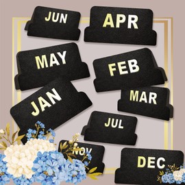 UPAFEXXI-Leather Monthly Tabs, 48 Pcs Month Tabs,Planner Tabs, Calendar Monthly Tab Stickers for Planners, Monthly Dividers,Great for Organizing and Sorting in Planners or Notebooks by Month(Black)