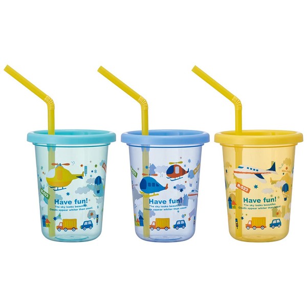 Skater SIH2ST-A Helicopter Tumbler with Straw, 8.1 fl oz (230 ml), 3 Pieces, Made in Japan