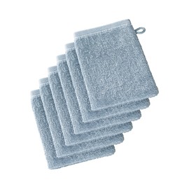 Witte of Lietaer 199514 Wellness Set of 6 Cotton Wash Gloves 15 x 22 cm, blue, 15x22 cm