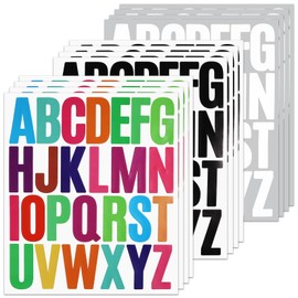 BINLINHONGO 490 2 Inch Alphabet Stickers, Self-Adhesive Waterproof Vinyl Letters Sticker Decals for Doors, Mailboxes, Scrapbooks, Home Decors - 12 Sheets Multi