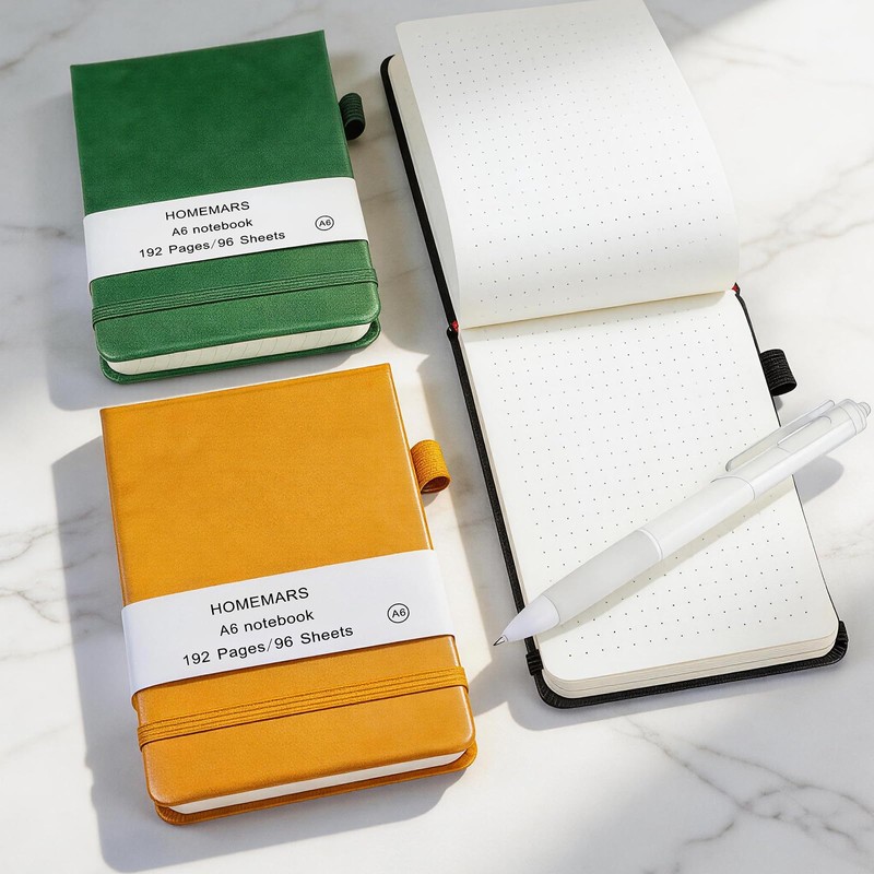 HOMEMARS Small Notebook, Pocket Notebook, Note Pads,3 Pack, Notebook A6,