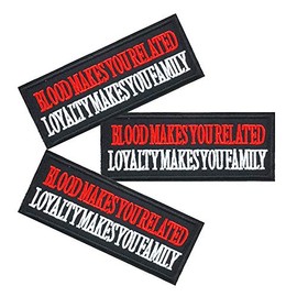 U-Sky Cool Iron on Words Patches for Jackets, 3pcs Blood Makes You Related Loyalty Makes You Family Sew-on/Iron-on Slogan Applique Patch for Backpacks, Bicycle Bags, Jeans, Vest, Size: 3.8x1.4 inch