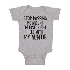 Stop Passing Me Around - Funny Baby Essentials Bodysuit - Baby Girl Clothes Newborn Outfit Boy (12 Months, Sports Grey)