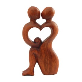 Brave Wings Hand Carved Wooden Curve Art ~ Papa Mama Romantic Partner ~ OOAK Ornament Sculpture Figurine Statue Unique Table Decoration Home Decor Gift for Christmas and Birthdays ~ 4633