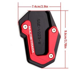 ZEXDDI Compatible With 2025 Multistrada V4 V4S V2 S Multistrada 950 1100 1200 S/GT 1260 S CNC Motorcycle Kickstand Pad Enlarger Support Side Stand Extension Pad (Black)
