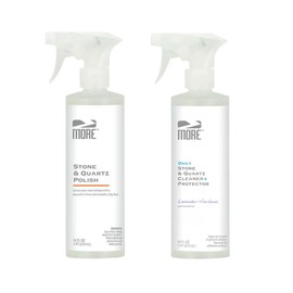 MORE - Twin Pack - Includes Stone & Quartz Cleaner + Polish - Granite, Quartz & Marble Cleaner & Polish - For Kitchen & Bathroom Countertops - Pack of 2 16oz Sprays - Lavender Verbena