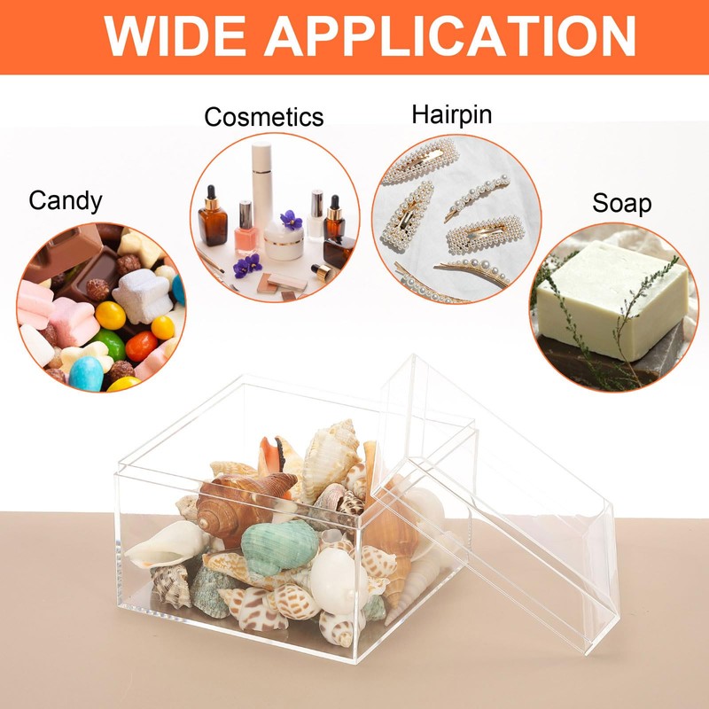 PATIKIL Acrylic Lid Box 23 x 12 x 6 cm