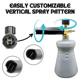 AquaBurst Foam Cannon with 32 oz Wide Base Bottle, Pressure Washer Foam Cannon for Car Wash, Easy to Install with Quick Connect Fitting, 1000-4000 PSI Range, Adjustable Foam and Spray