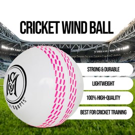 Mozi Sports Wind Cricket Balls - Indoor & Outdoor Soft Training Cricket Balls for Skills Coaching Practice (3x Wind White Balls)
