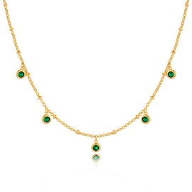 CLASSYZINT Emerald Green Jewelry for Women Vintage Pendant Necklace Green Rhinestone Statement Necklace