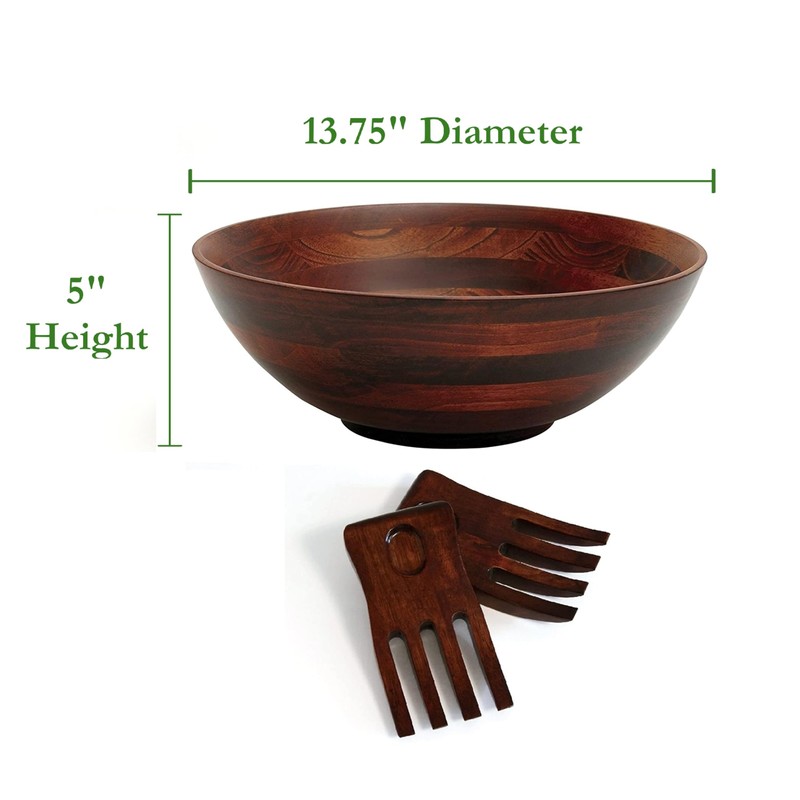 Lipper 3 Piece - Dark Cherry Salad Serving Bowl with